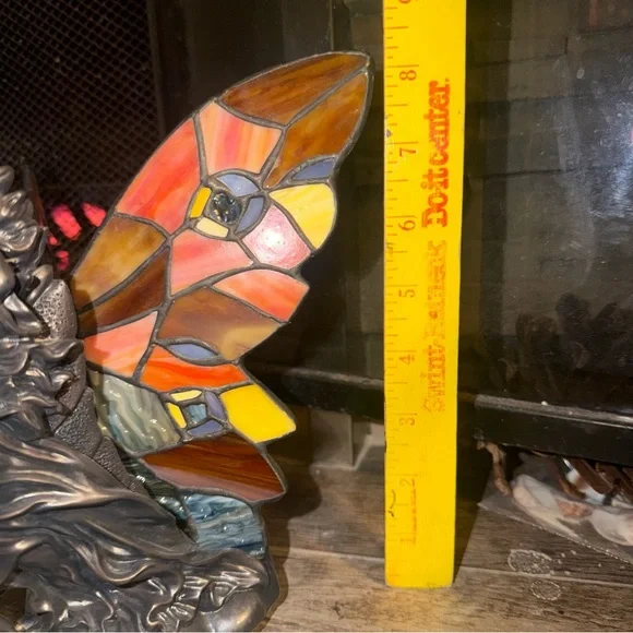 Tiffany Style Stained Glass Fairy Table Butterfly Lamp8”